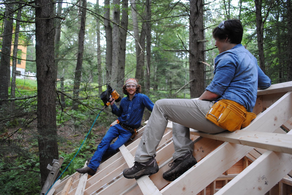 Barrett weilds the nailgun