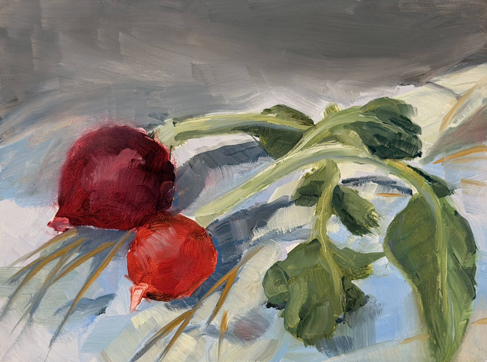 Radishes painting by Livia Zirkel