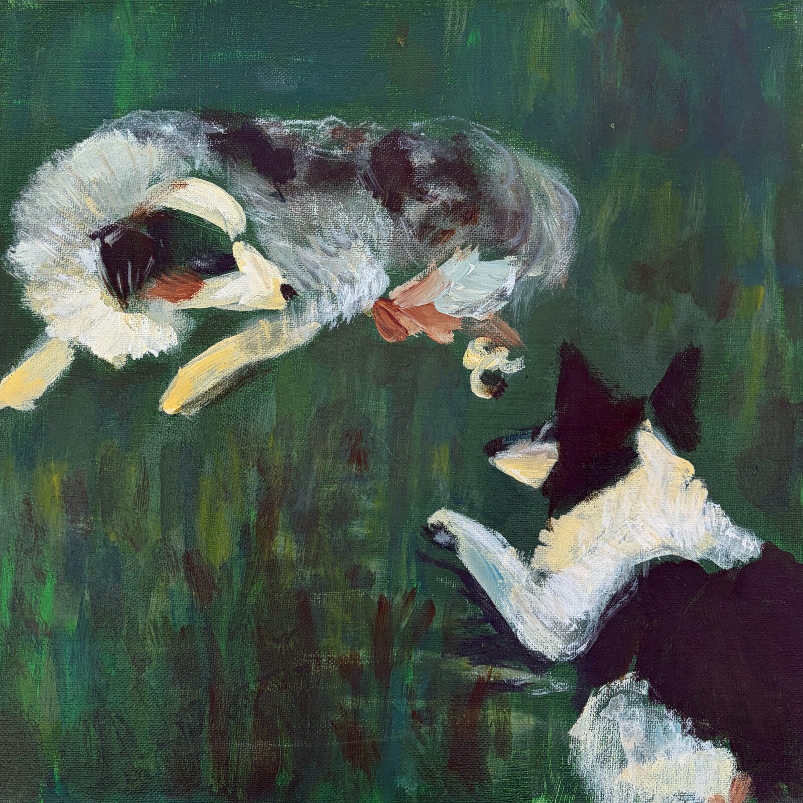 Two doggies painting by Livia Zirkel
