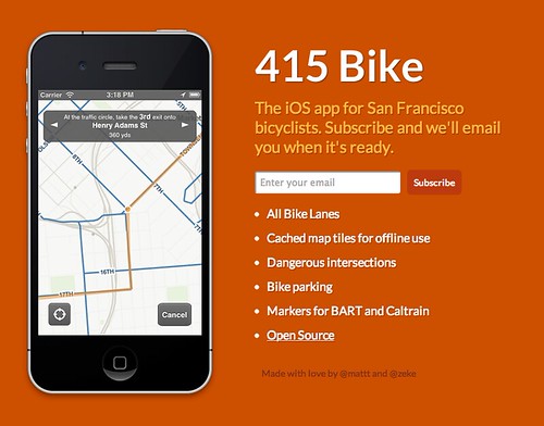 415 Bike Splash page